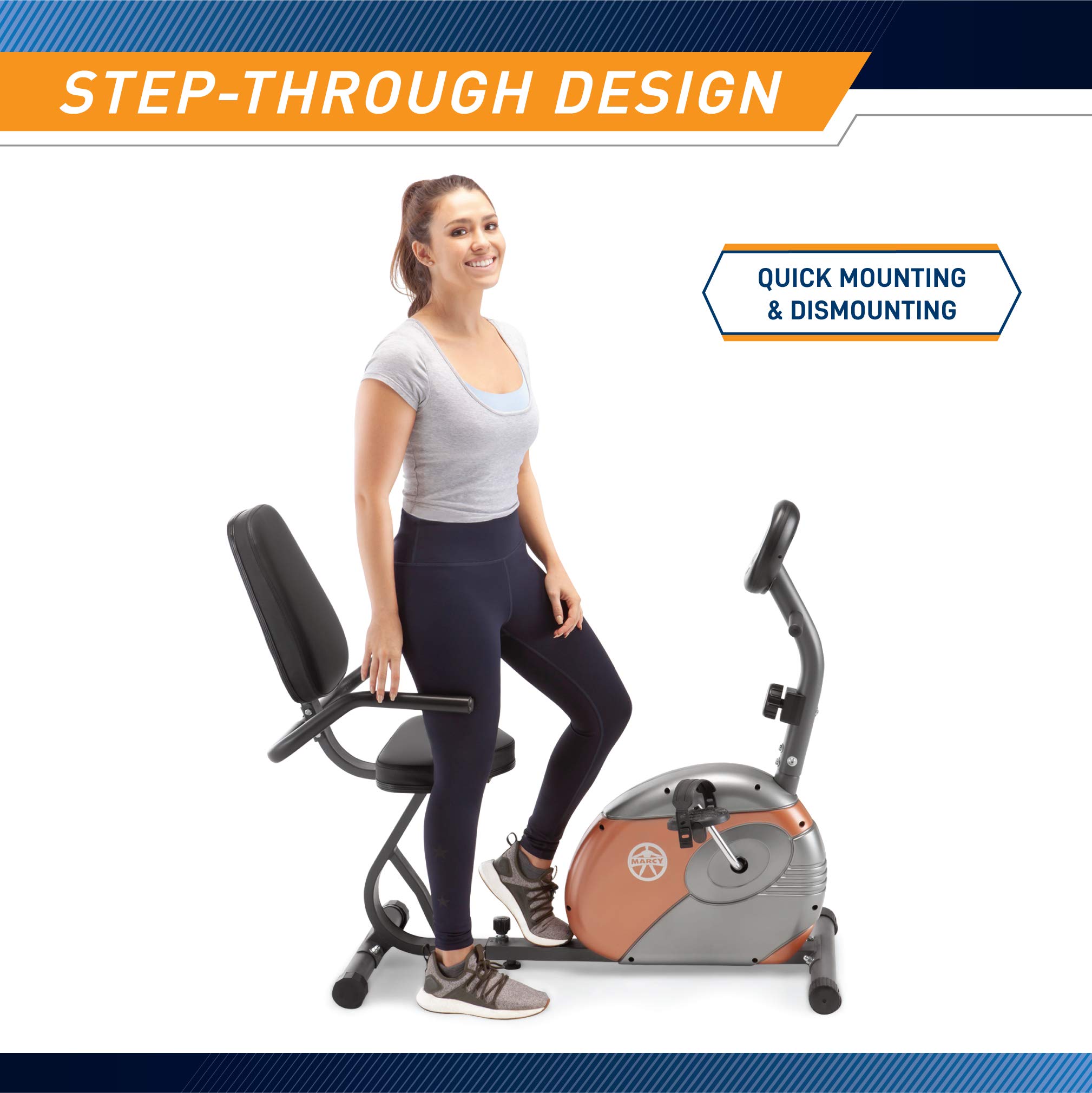 Marcy Adjustable Magnetic Resistance Exercise Bike - Indoor Cycling Bike for Cardio Workout & Home Fitness Training | Perfect for Small Spaces & Apartment Workouts