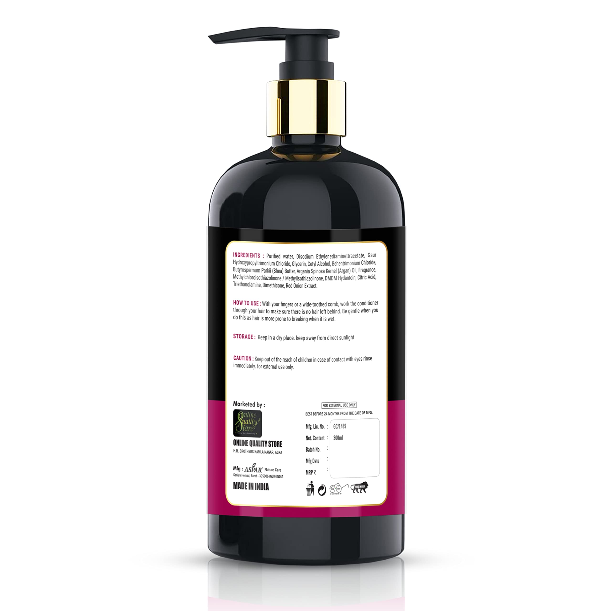 Premium Onion Hair Conditioner for Dry & Frizzy Hair - 300ml All Hair Types Treatment - Perfect for Damaged Hair Repair & Daily Hydration