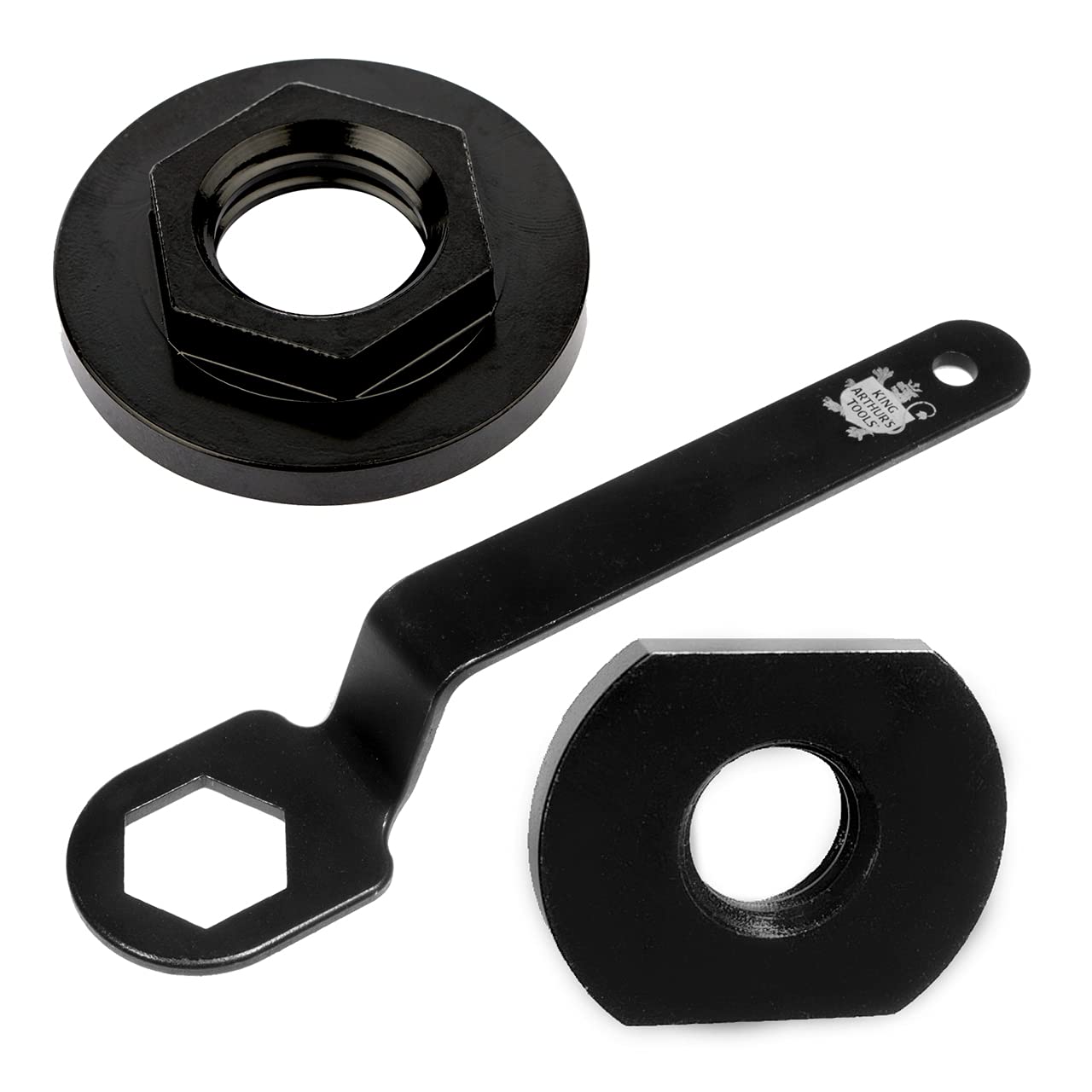 King Arthur's Tools Universal Wrench & Flange Nut Set for Angle Grinders - Compatible with 5/8