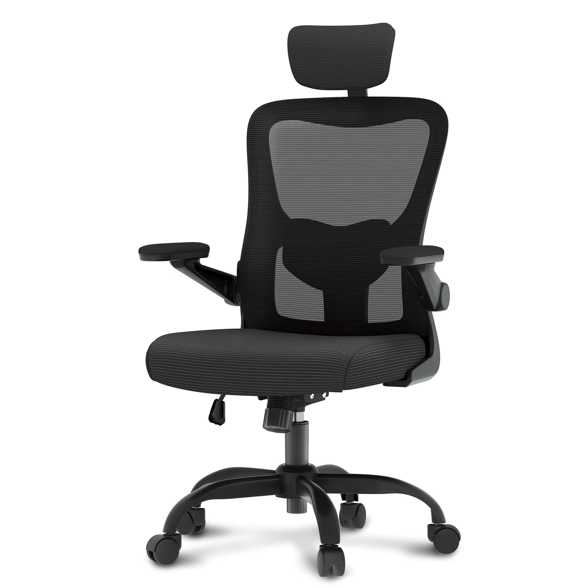 FLEXISPOT Ergonomic Office Chair - High Back Mesh Computer Desk Chair with 4D Adjustable Armrests, 2D Lumbar Support & Smooth Swivel Wheels - Comfortable Rolling Task Chair for Home Office & Workspace (Black)