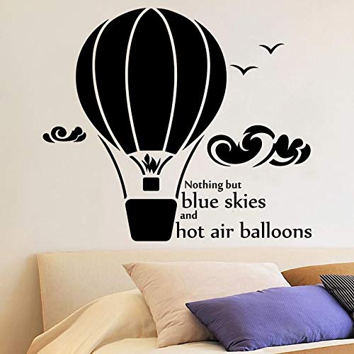 Blue Skies Hot Air Balloon Quote Wall Decal - 35x40 Inch Vinyl Sticker Art for Kids Room, Nursery, Bedroom & Home Decor - Perfect for Girls, Boys, Kindergarten & Playroom Wall Decoration