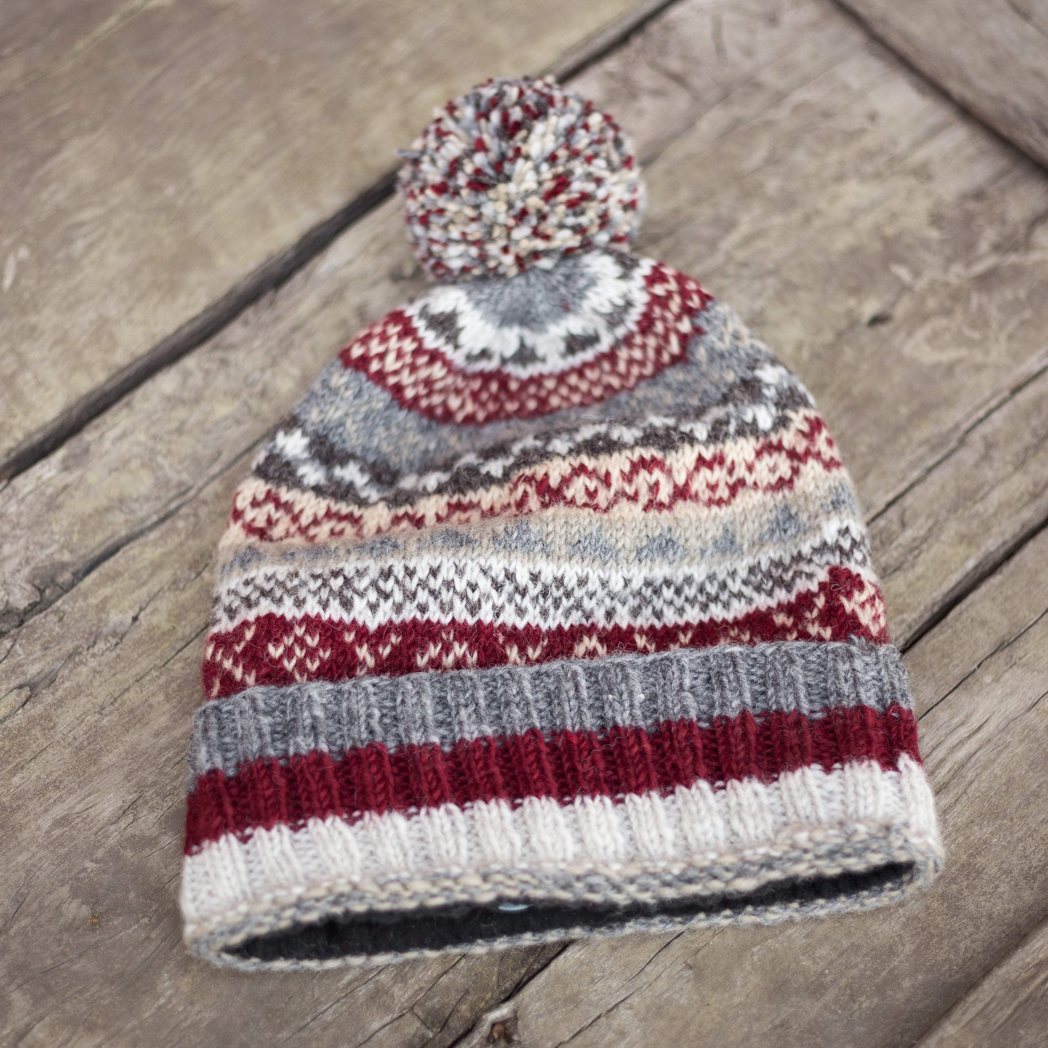 Handmade Himalayan Wool Hat for Men & Women - Warm Winter Beanie for Outdoor Activities, Hiking, and Skiing