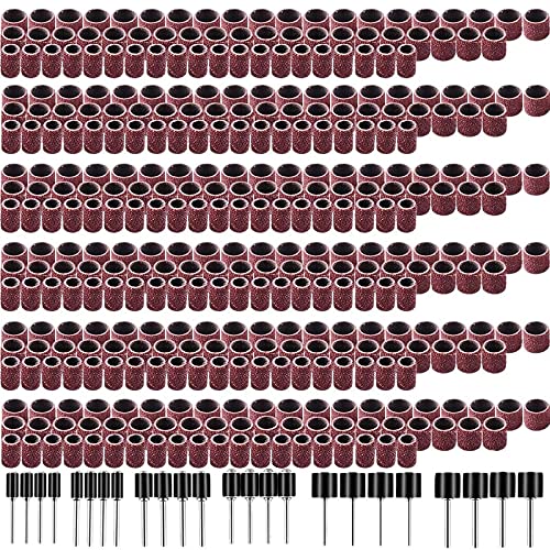 384-Piece Drum Sander Kit with 360 Nail Sanding Bands & 24 Drum Mandrels for Rotary Tools - Perfect for Woodworking, Nail Art, and DIY Crafts