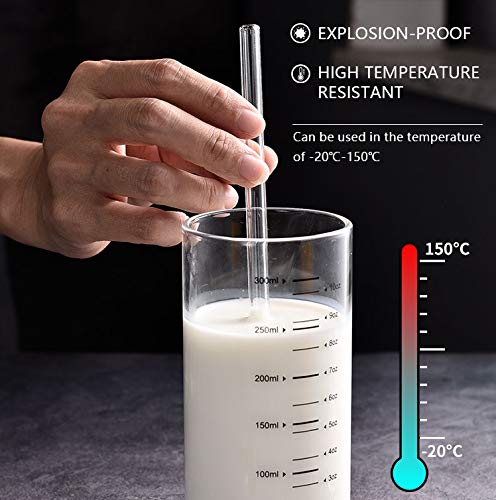 8-Pack Clear Glass Straws 8.5