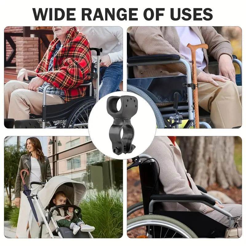 Adjustable Walking Stick Holders for Wheelchairs & Mobility Scooters - Secure Cane Storage Solution for Elderly & Disabled Users at Home or Outdoors