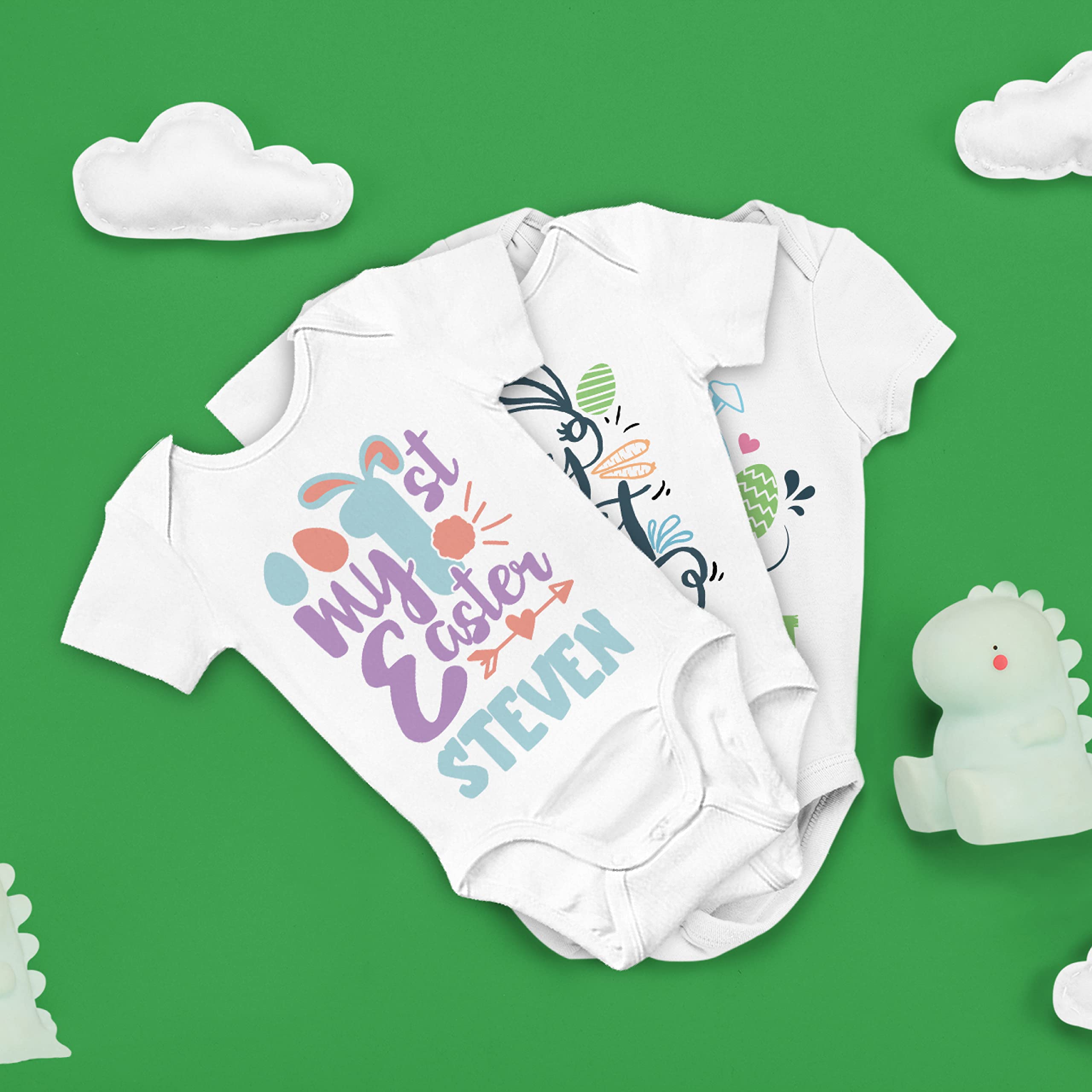 My First Easter Baby Outfit - 7 Adorable Designs for Newborn Boys & Girls - Personalized 1st Easter Onesie & Bodysuit - Perfect for Easter Photos, Church Visits & Family Gatherings