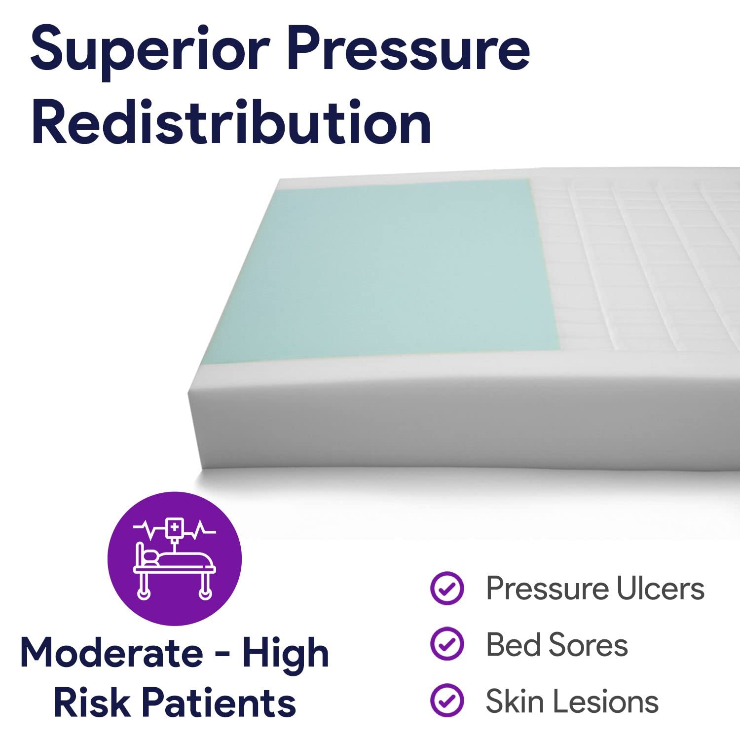 Memory Foam Hospital Bed Mattress for Pressure Relief & Bed Sore Prevention - 6