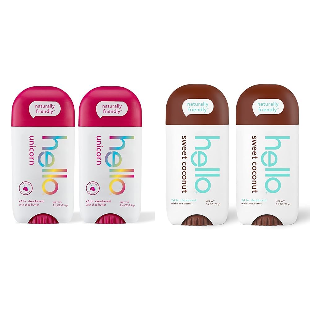 Hello Unicorn Aluminum-Free & Baking Soda-Free Deodorant for Women & Men - Sweet Coconut Scent with Shea Butter | Dermatologist Tested, Safe for Kids & Sensitive Skin | All-Day Freshness for Workouts, Office & Daily Use