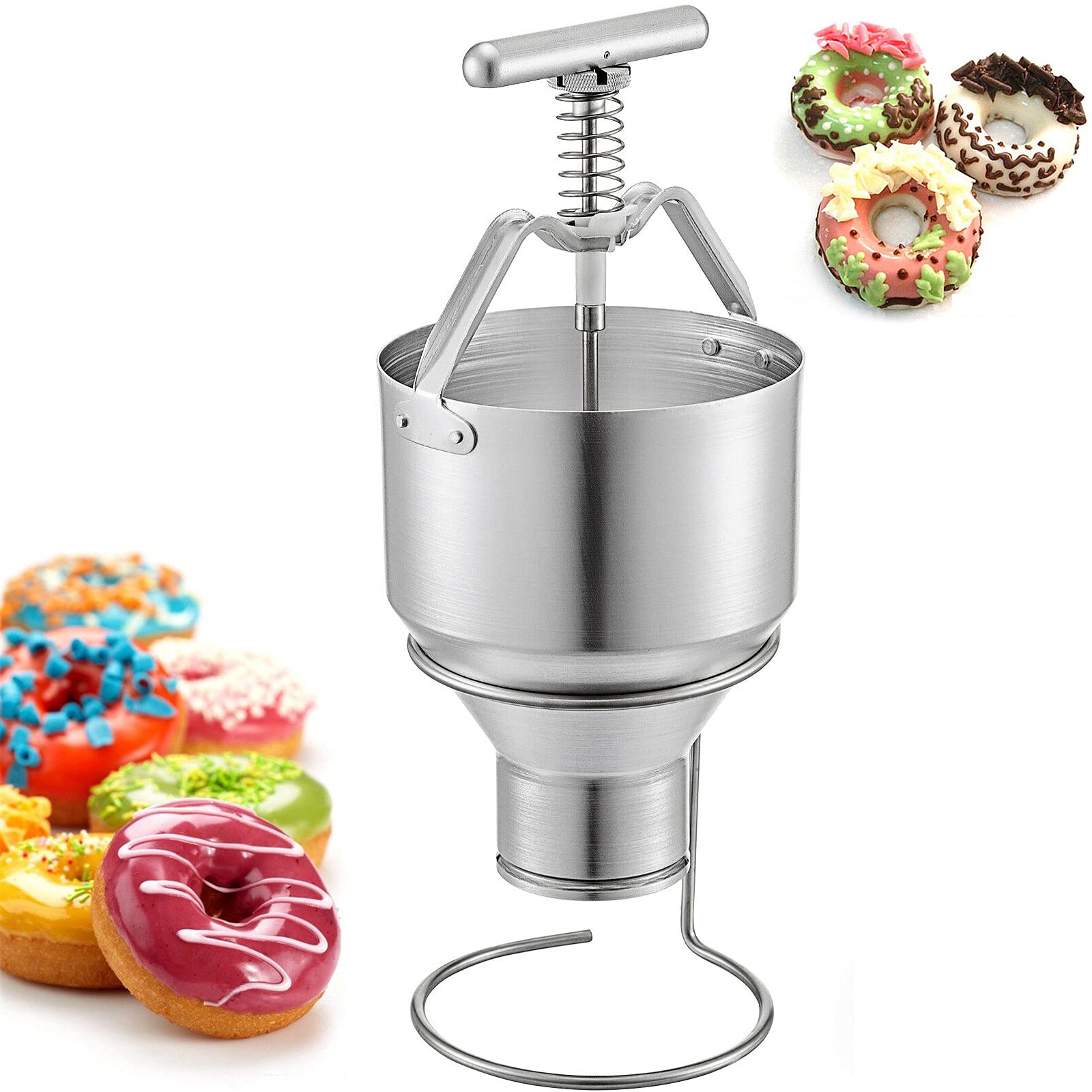 Manual Donut Maker Machine - Adjustable Thickness & 5L Capacity - Perfect for Home Baking, Cafes & Bakeries - DIY Donut Dispenser for Fresh Pastries