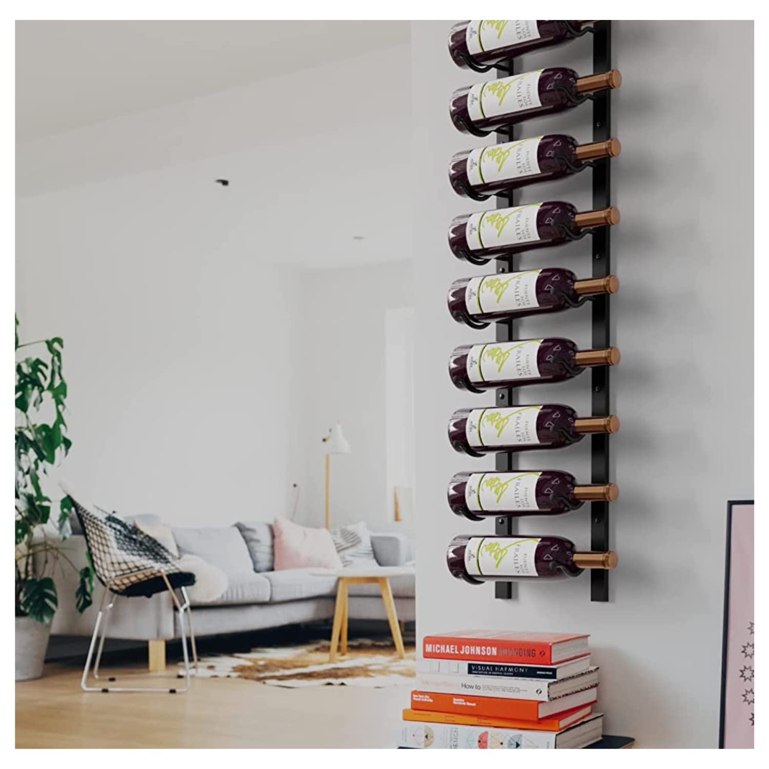 Premium Wall Mounted Metal Wine Rack - Holds 12 Bottles - Modern Matte Black Wine Storage for Home, Kitchen, Bar - Space Saving Design - Perfect for Dining Room, Wine Cellar, or Entertaining - Designed in Canada by Wine Enthusiasts
