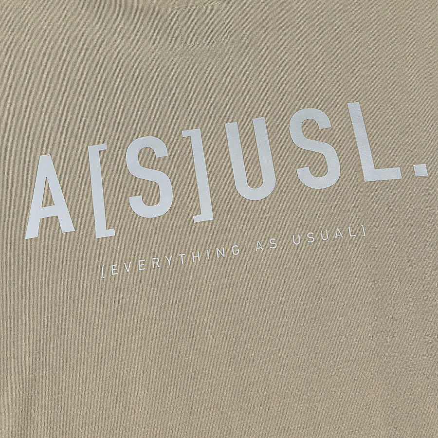 ASUSL Reflective Logo Long Sleeve T-Shirt for Men & Women - Beige - High Visibility Running, Cycling & Outdoor Activities