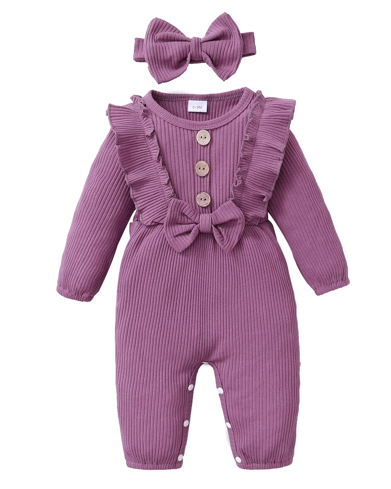 Mioglrie Newborn Baby Girl Clothes - 100% Cotton Romper Outfit for 0-3 Months | Cute Infant Jumpsuit for Photoshoots, Playdates & Special Occasions