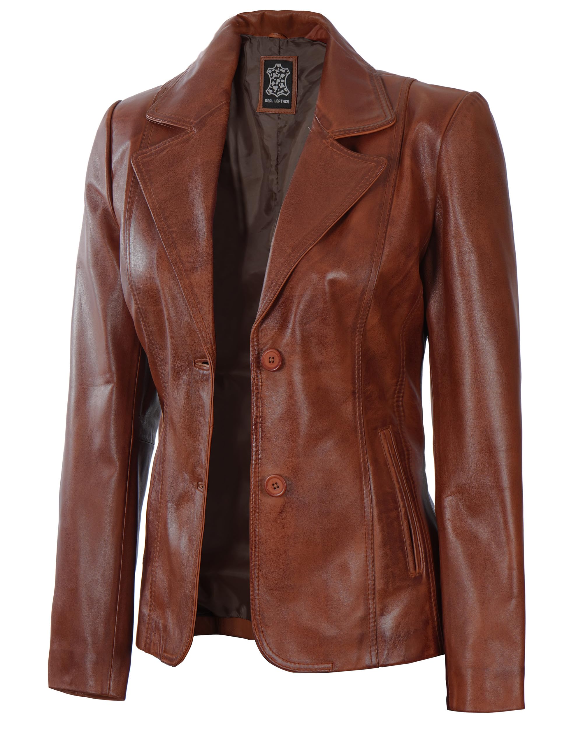 Blingsoul Women's Leather Blazer Jacket - Stylish Faux Leather Car Coat for Women | Perfect for Office, Business Meetings & Night Out