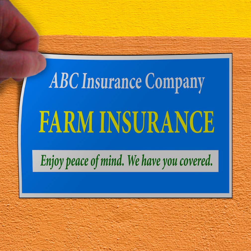 Custom Vinyl Door Decals for Business & Farm - 34x22 Inch Set of 5 | Weatherproof Outdoor Stickers for Cars, Luggage & Bumpers | Perfect for Insurance Companies, Farms & Brand Promotion