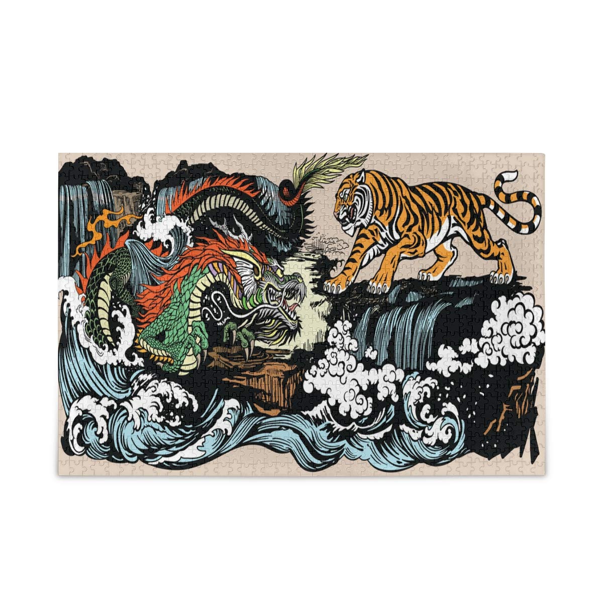 Qilmy 500-Piece Chinese Dragon Jigsaw Puzzle for Adults & Kids - Creative Educational Toy Gift for Family Game Night & Brain Teaser Fun
