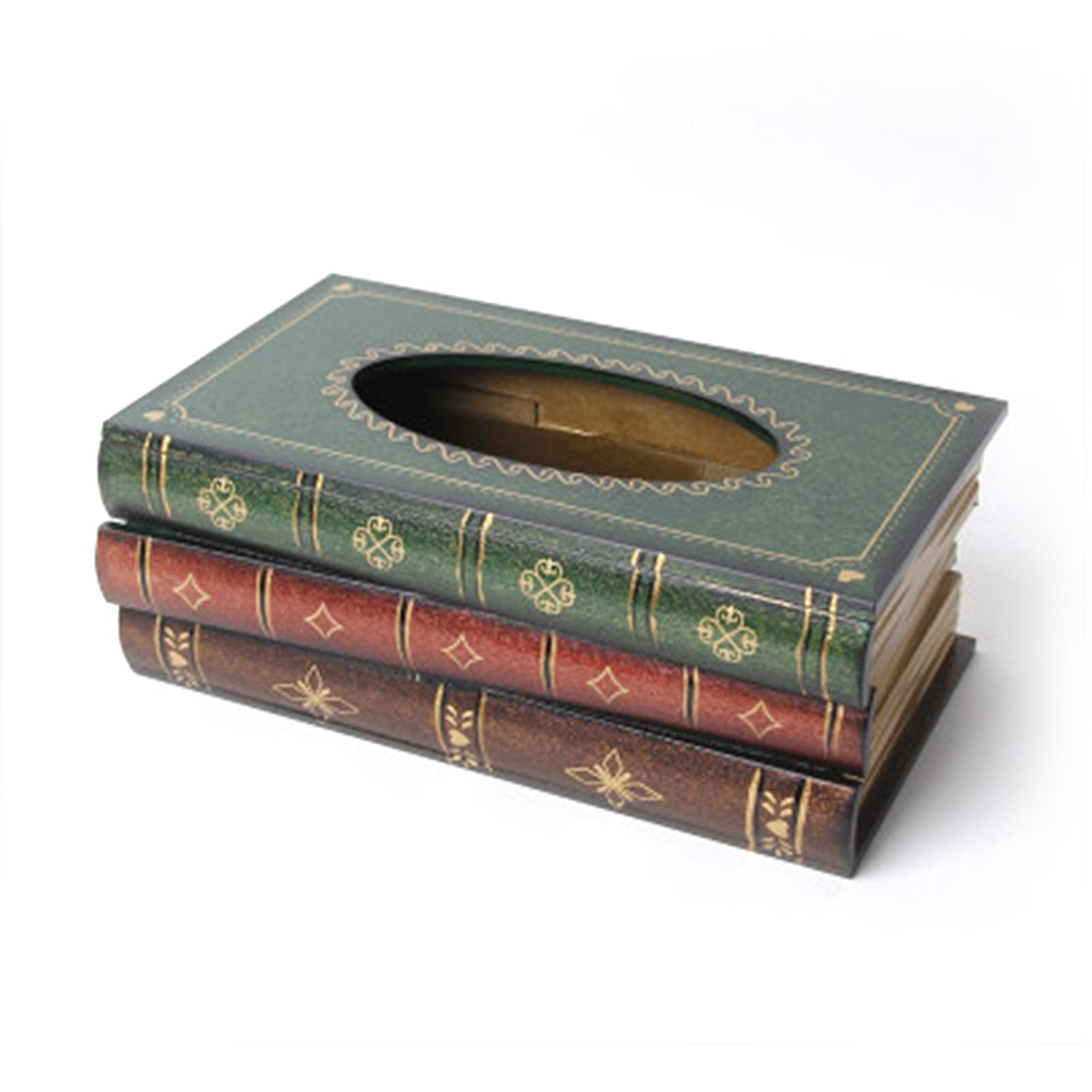 Vintage Box Shaped Car Tissue Holder - Decorative Curved Pattern Paper Tissue Box Storage Case for Home & Auto Use | Perfect for Living Room, Bedroom, Office & Vehicle Organization