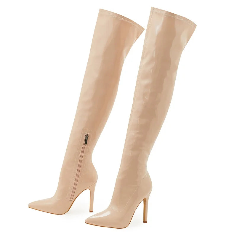Sexy Stiletto High Heels for Women - Pointed Toe Over The Knee Boots for Pole Dancing & Night Out | Long Boots for Ladies (Botas De Mujer) | Perfect for Club Wear, Cosplay & Special Occasions