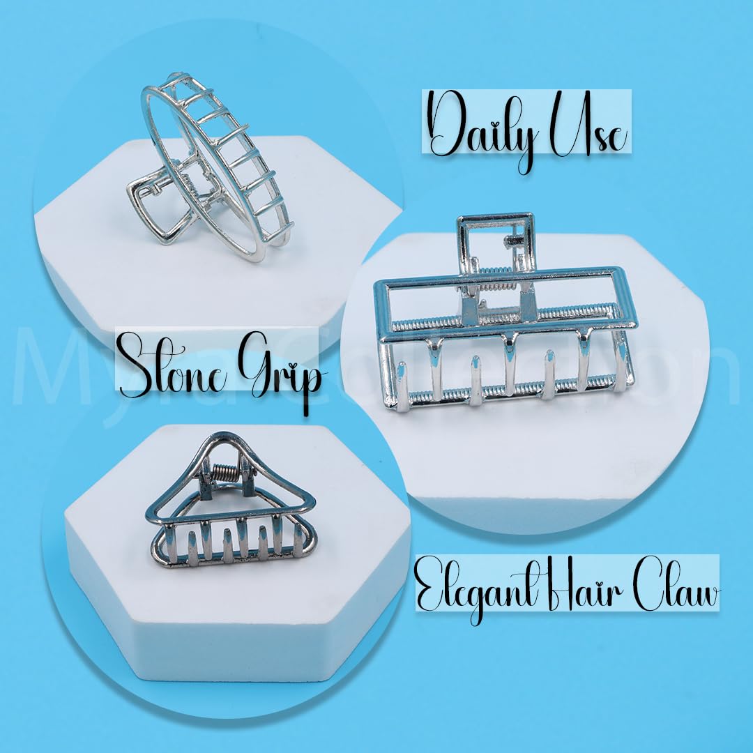 Myra Collection 6-Piece Rose Gold Hair Claw Barrettes & Jaw Clips - Hair Accessories for Women & Girls - Perfect for School, Work, Parties & Everyday Styling