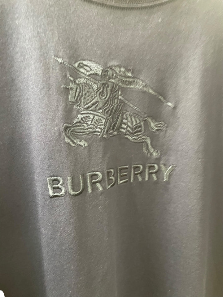 Burberry Embroidered T-Shirt for Men - Premium Cotton Short Sleeve Crew Neck Tee (Size US S) - Perfect for Casual Wear, Street Style & Luxury Fashion Outfits