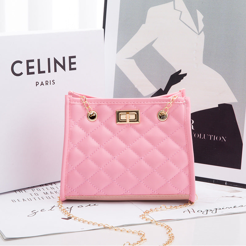 Stylish Mini Chain Shoulder Bag for Women - Small Square Crossbody Purse with Rhombus Sewing Design | Perfect for Parties, Dating & Daily Use