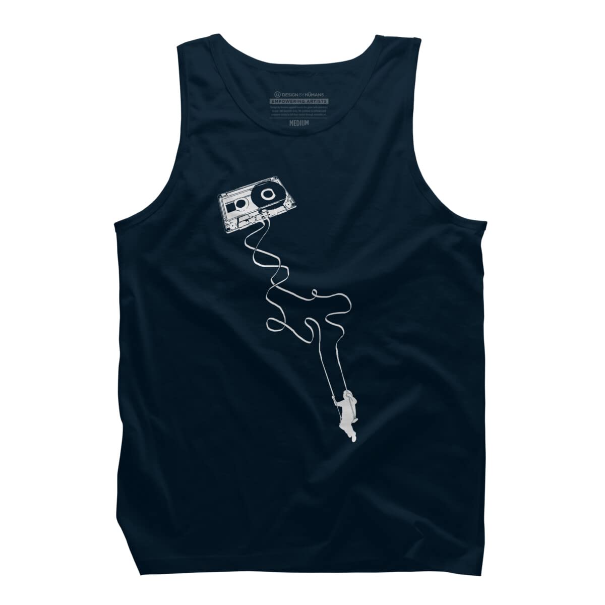 Design By Humans Men's Swing to The Music Graphic Tank Top - Lightweight & Comfortable Cotton Tee for Concerts, Summer Outfits & Casual Wear