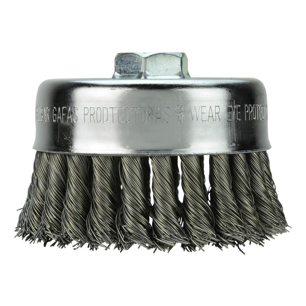 Milwaukee 48-52-1650 6-Inch Knotted Cup Brush - Heavy Duty Wire Wheel for Metal Cleaning, Rust Removal & Surface Prep - Ideal for Grinders, Drills & Workshop Use