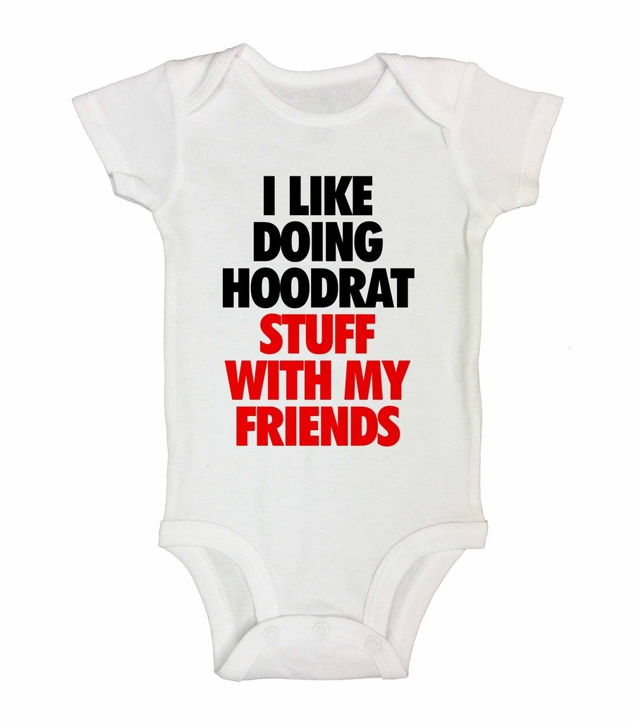 Funny Hip Hop Hoodrat Stuff with My Friends T-Shirt - Royaltee Shirts for Boys & Girls 9-12 Months, White - Perfect for Casual Wear, Playdates & Hip Hop Themed Parties