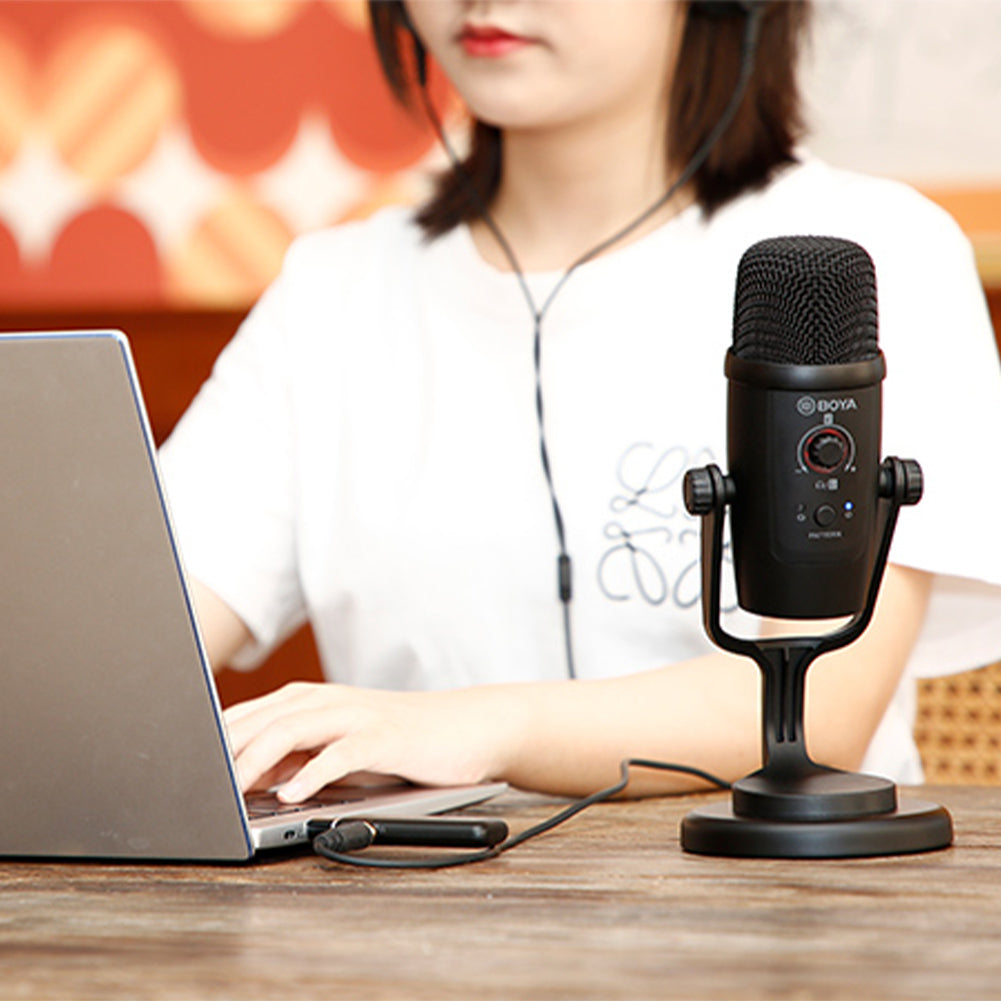 BOYA BY-PM500W USB Microphone - Wired & Wireless Dual Mode for Podcasting, Streaming, Gaming & Online Meetings - Ideal for YouTube, Zoom & Discord