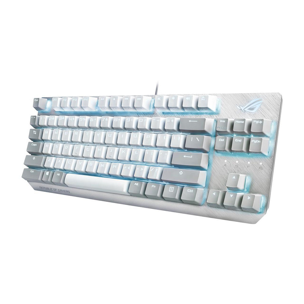 ASUS ROG Strix Scope NX RGB TKL Mechanical Gaming Keyboard - Moonlight White Edition with ROG NX Red Switches | Compact Tenkeyless Design for PC Gaming & Esports