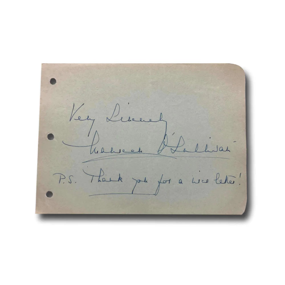 Maureen O'Sullivan Hand Signed Album Page Cut - JSA COA Authentic Autograph - Vintage Hollywood Actress Memorabilia - Perfect for Collectors, Fans & Film History Enthusiasts