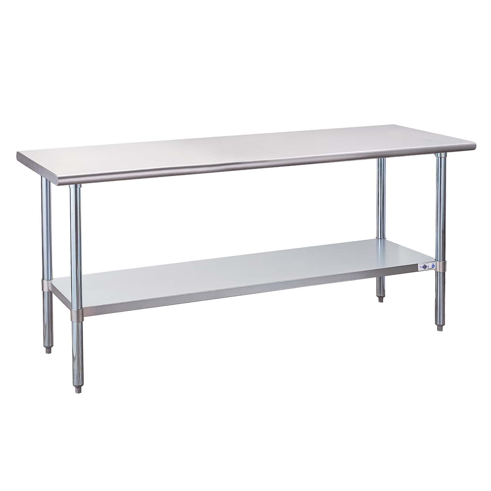 Heavy Duty 24x72 Inch NSF Commercial Stainless Steel Work Table with Undershelf & Galvanized Legs - Restaurant, Bar, Kitchen Prep, Utility Room, Garage (Perfect for Food Prep, Catering, Workshop & Industrial Use)