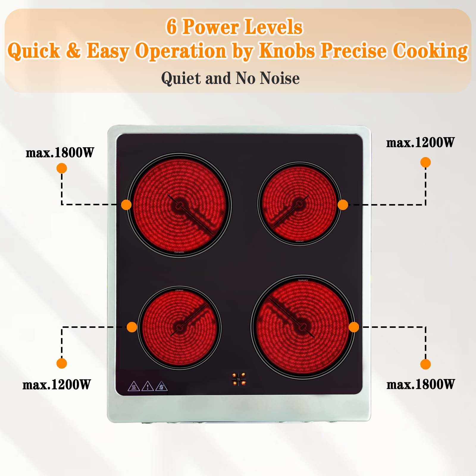 20 Inch Freestanding Electric Range Oven with 4 Burners & Convection - 6000W Stainless Steel Cooktop, 2.0 Cu.Ft Capacity, 8.4Qt Storage Drawer & 2-Layer Tempered Glass Door - Perfect for Home Kitchens, Apartments & Small Spaces