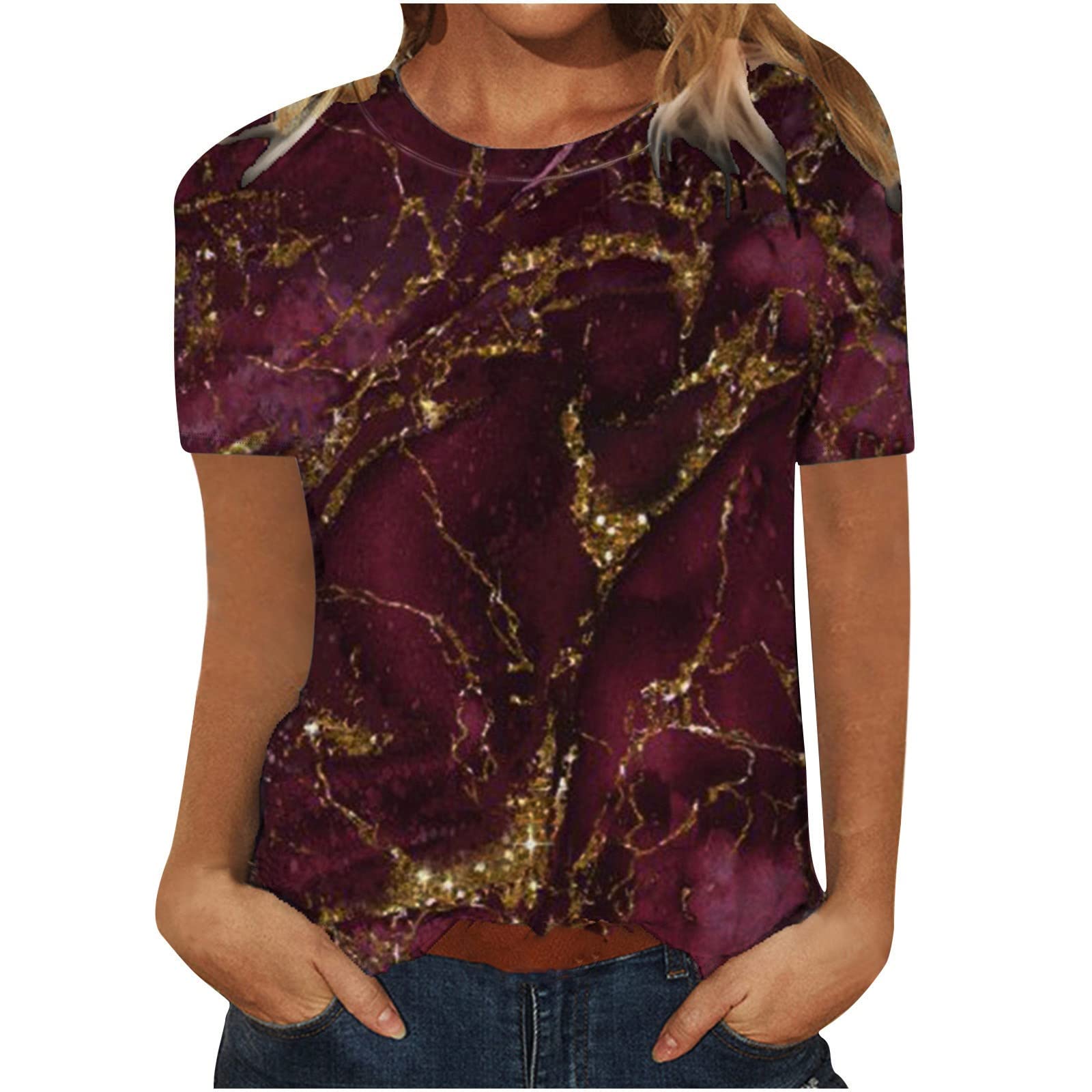 Vintage Graphic Print Women's Round Collar Loose Casual Short Sleeve T-Shirt - Trendy Summer Outfit, Casual Wear, Street Style Fashion