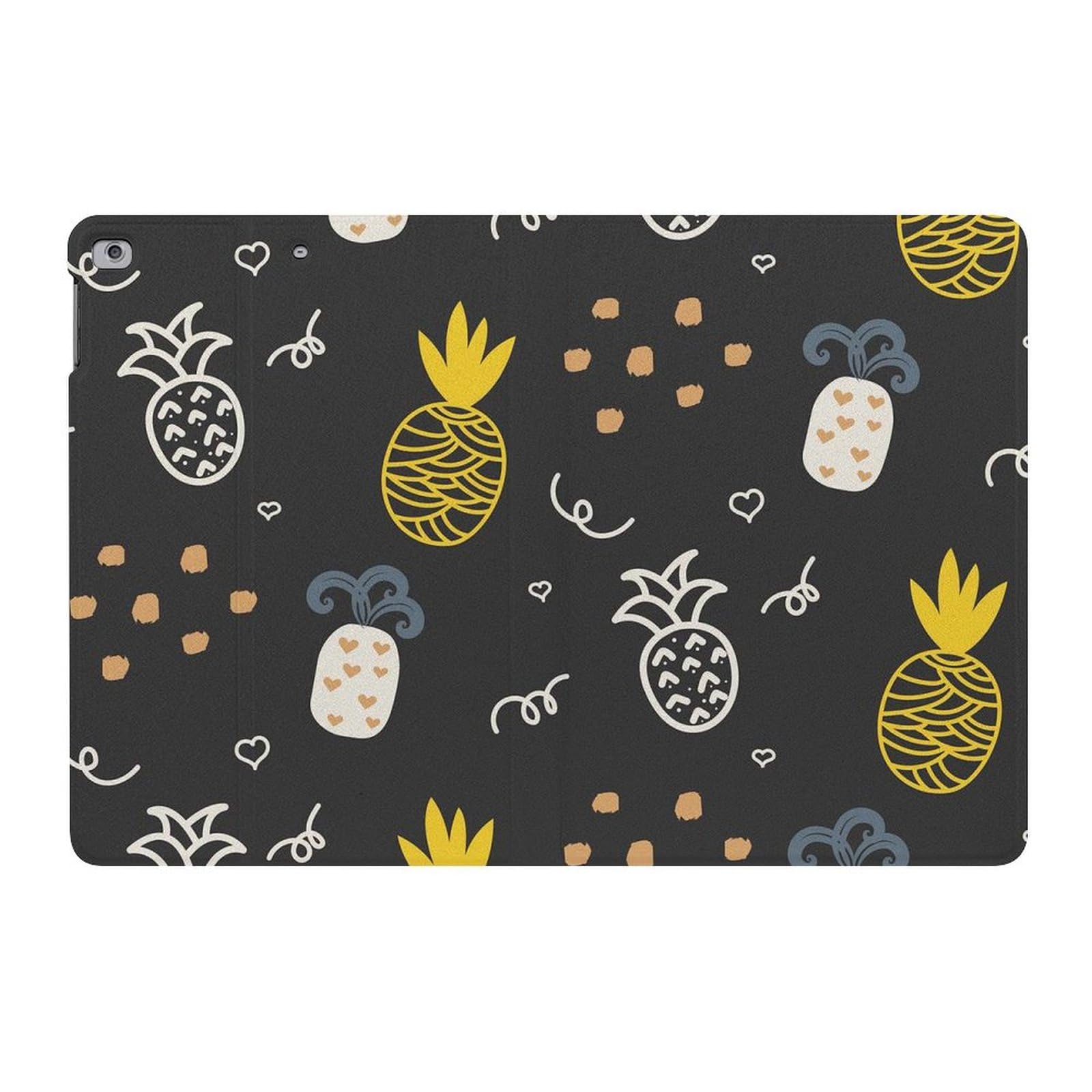 Pineapple Pattern Slim Shockproof Waterproof Protective Case Cover with Stand for iPad 2017/2018/Air 1/Air 2 (9.7 Inch) - Perfect for Travel, Office & Home Use