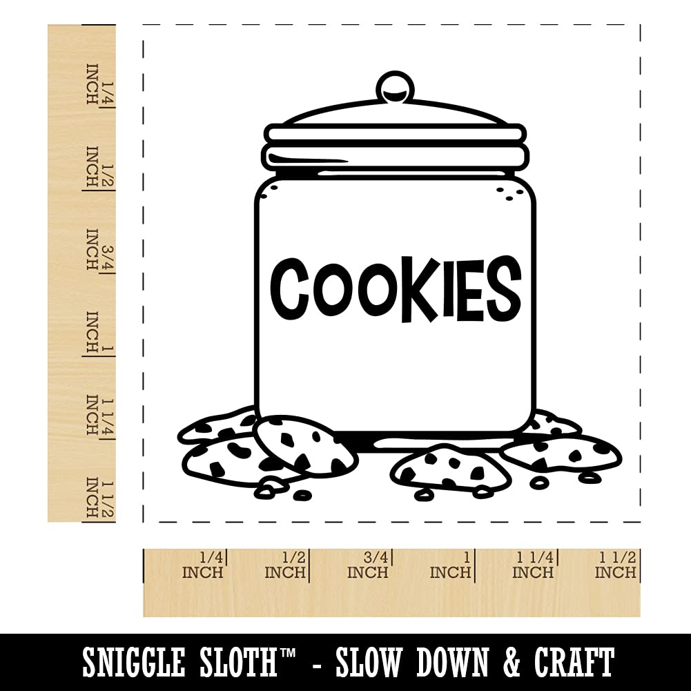 Cookie Jar Self-Inking Rubber Stamp with 1.5 Inch Large Impression - Black Ink Stamper for Baking, Crafts & DIY Projects