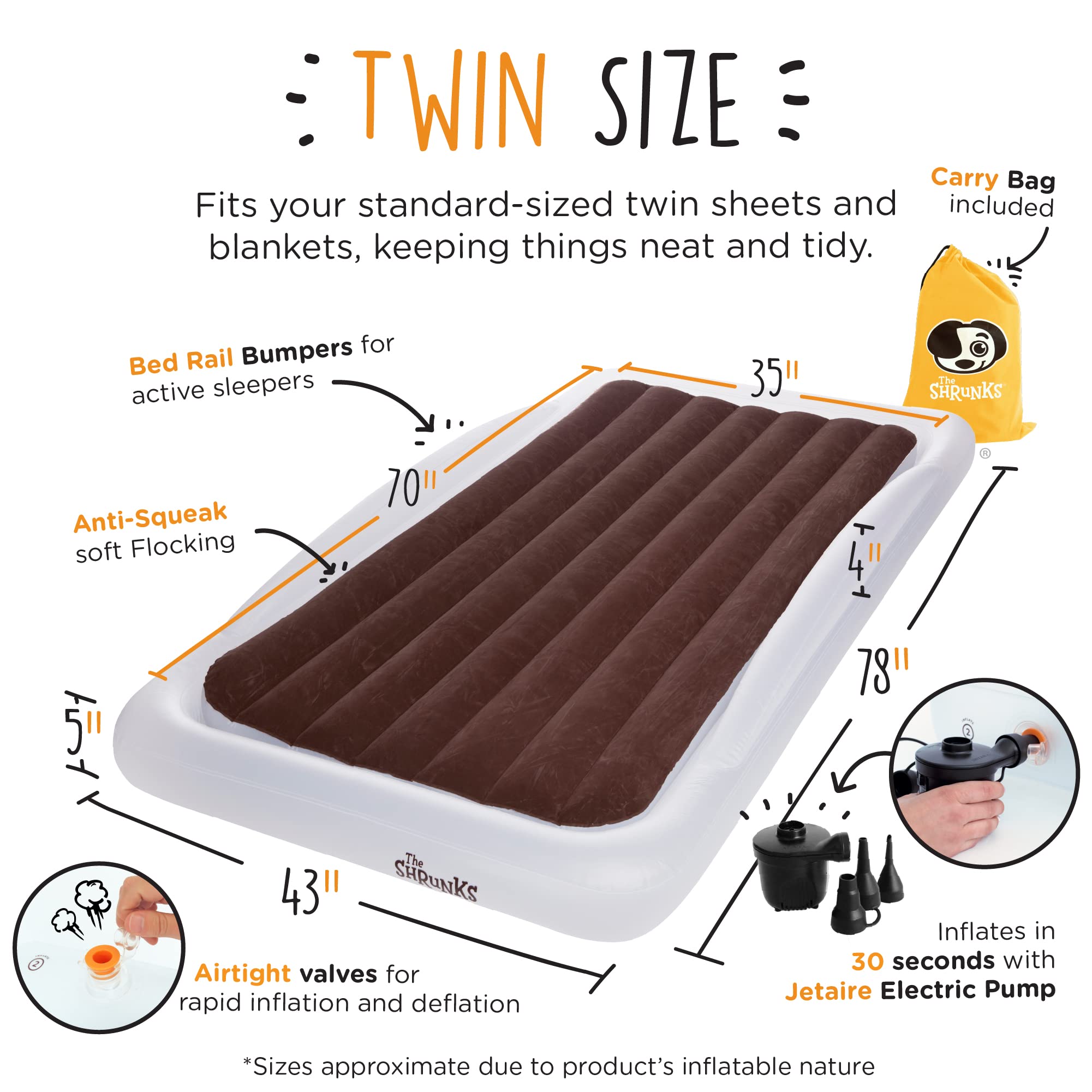**Twin Size Air Mattress with Built-in Pump - Portable Inflatable Bed for Kids & Adults - Travel, Camping, Sleepovers & Home Use - Perfect for Guests, Floor Sleeping & Outdoor Adventures**