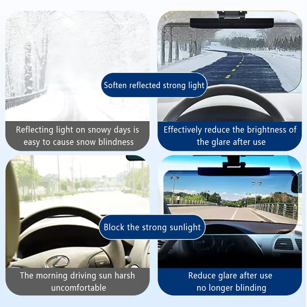 Upgraded Car Sun Visor - UV Protection & Anti-Glare for Safe Driving (12.6x6