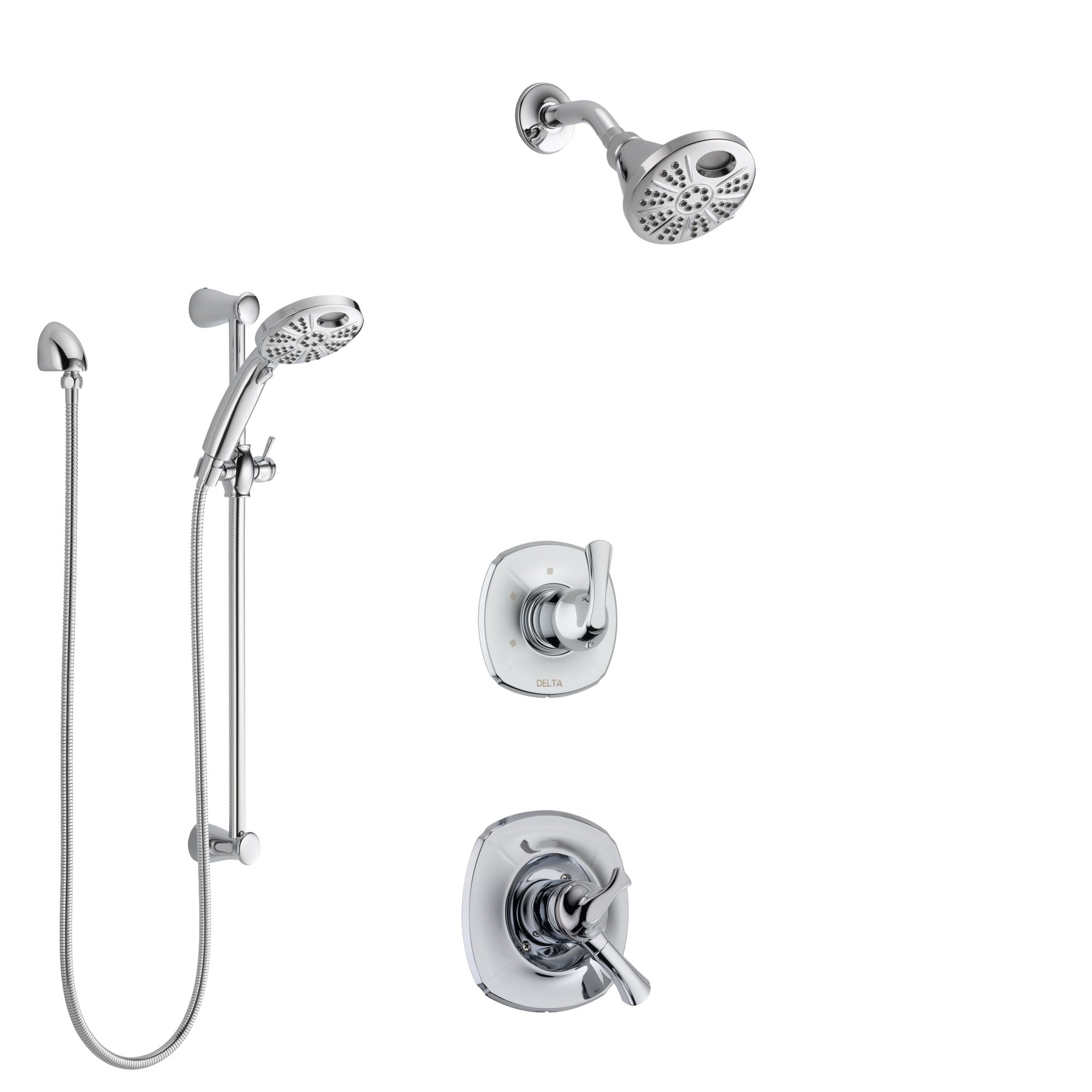 Delta Addison Chrome Finish Shower System - Dual Control Handle, 3-Setting Diverter, Temp2O Showerhead & Hand Shower with Slide Bar (Model SS17928) - Perfect for Modern Bathroom Renovations and Spa-Like Shower Experiences