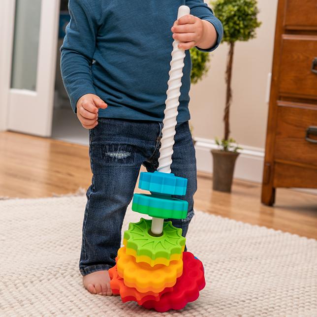 Fat Brain Toys Spin Again - Award-Winning Stacking Toy for Toddlers & Kids - Educational Developmental Toy for Fine Motor Skills - Perfect for Playtime, Learning & Gifts