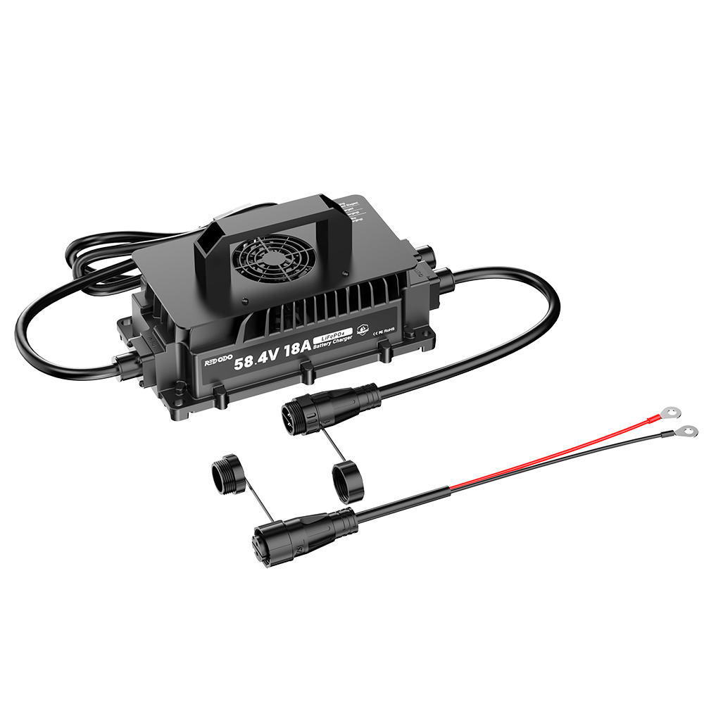 Redodo 58.4V 18A LiFePO4 Battery Charger for 48V (51.2V) Lithium Batteries - Fast Charging, Waterproof & Durable - Perfect for Golf Carts, Solar Systems & Electric Vehicles