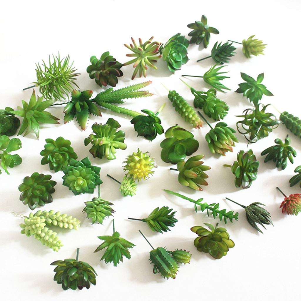 15pcs Artificial Succulent Plants - Mixed Fake Unpotted Succulents Faux Flowers for DIY Home Decor, Wall Decor, Indoor Garden Decorations (Green, Random Style) - Perfect for Office Desk, Wedding Centerpieces, and Shelf Decor