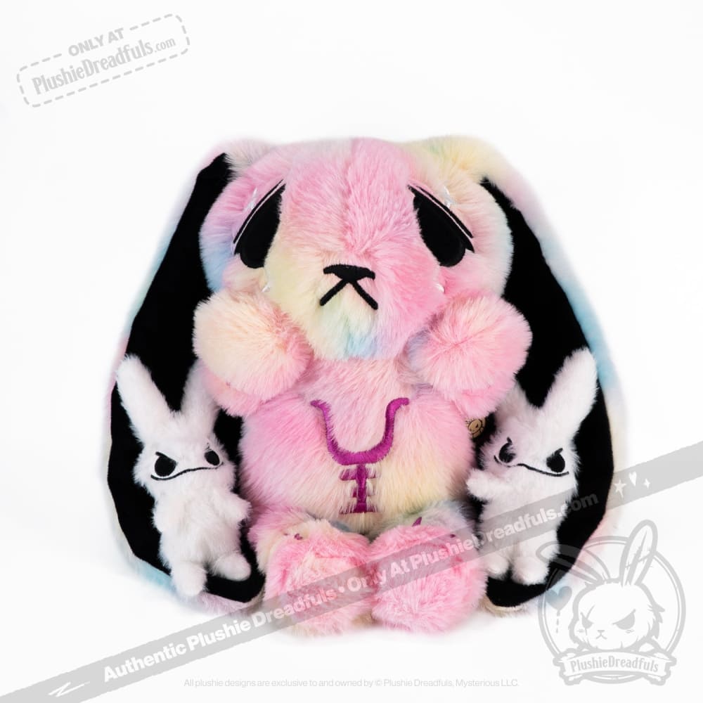 Plushie Dreadfuls Anxiety Rabbit Tie Dye Limited Edition Stuffed Animal - Soft Plush Toy for Stress Relief, Anxiety Comfort & Emotional Support