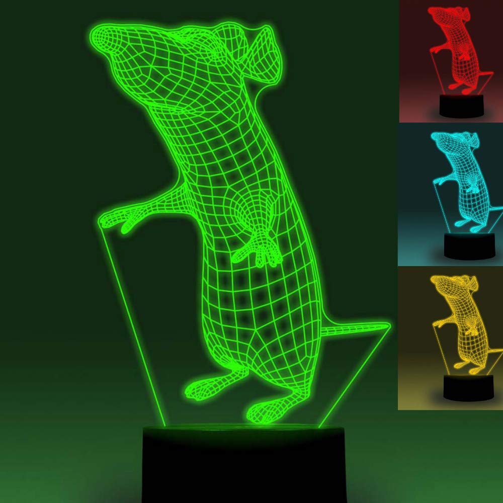 3D LED Night Light with Touch Switch - 7 Color Changing Optical Illusion Table Lamp for Kids Room, Desk Decor, Christmas Gift, Birthday Present, Home Decoration - Perfect for Bedtime, Study, and Party Atmosphere