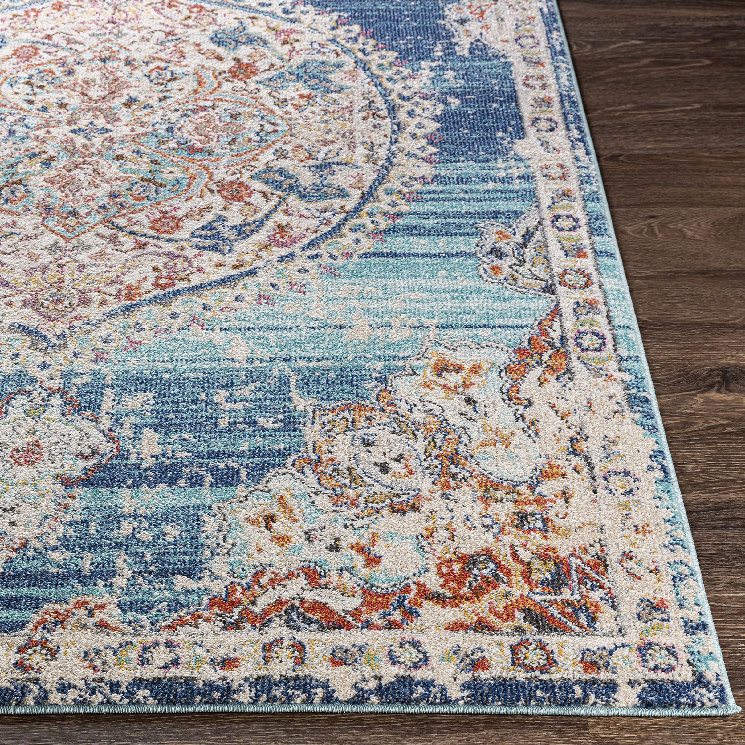 Mark&Day 8x10 Kreel Traditional Navy Area Rug - Blue Purple Grey Handmade Carpet for Living Room, Bedroom, Kitchen | Soft Non-Slip Floor Mat for Home Decor, Dining Area & Office (7'10