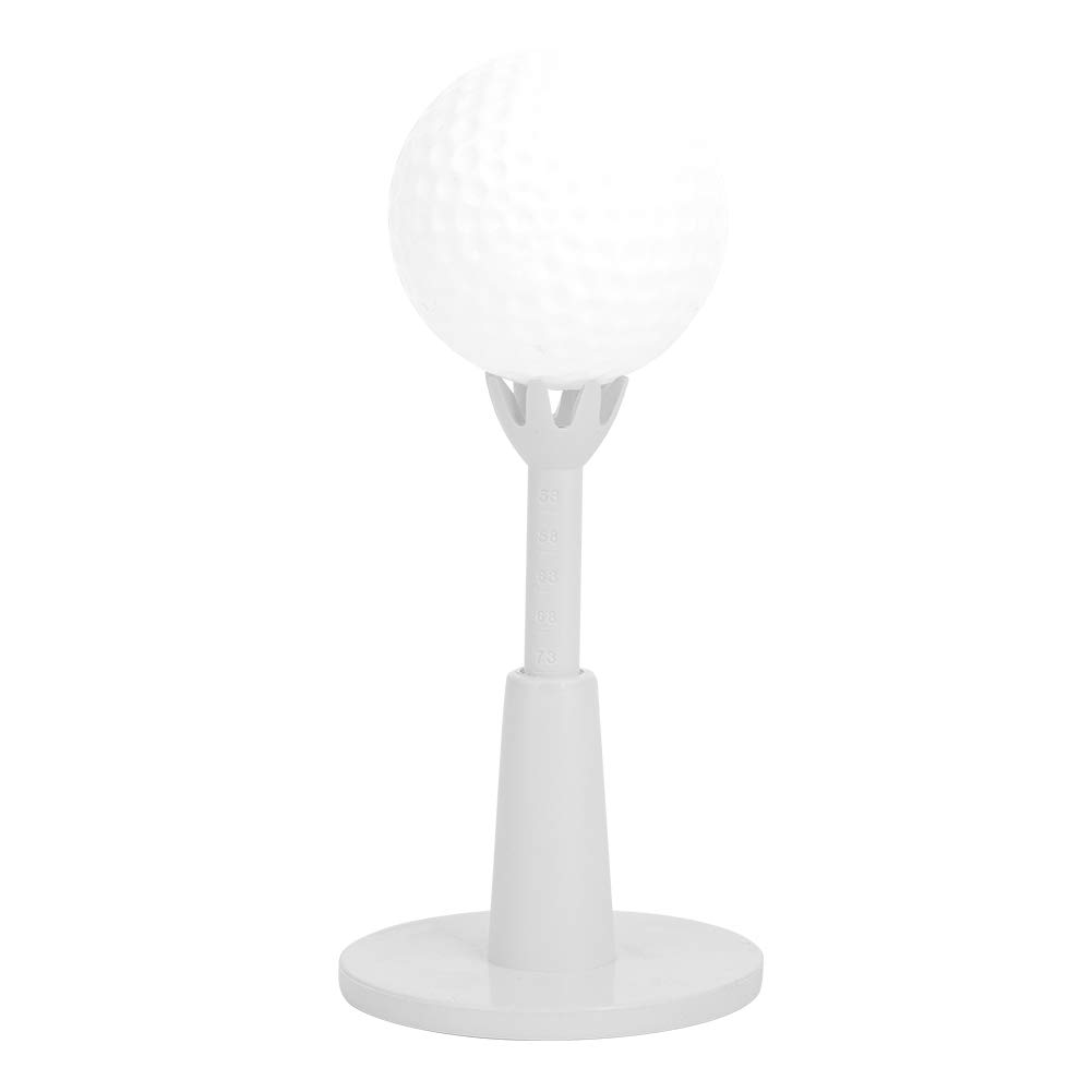 Premium Adjustable Golf Tees - Stable Golf Driving Range Tee Holder with Practice Tees for Training - Perfect for Driving Range & Backyard Practice (White)