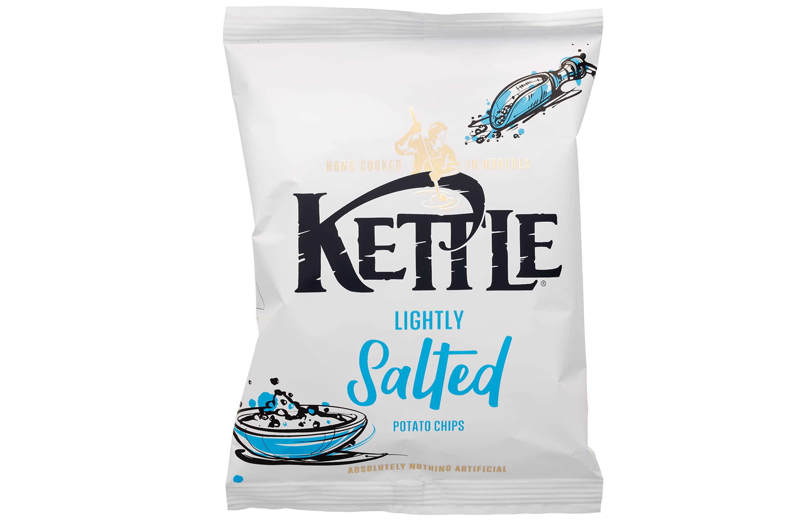 Kettle Chips Lightly Salted 40g (Pack of 18) | Crunchy Potato Snacks for Parties, Picnics & Office Snacking | Gluten-Free & Vegan