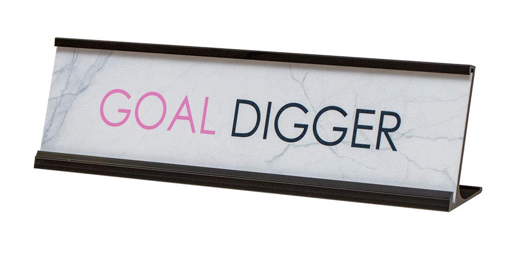 Goal Digger Funny Motivational Desk Sign - Inspirational Office Decor for Women - Perfect for Work, Home Office & Gifts