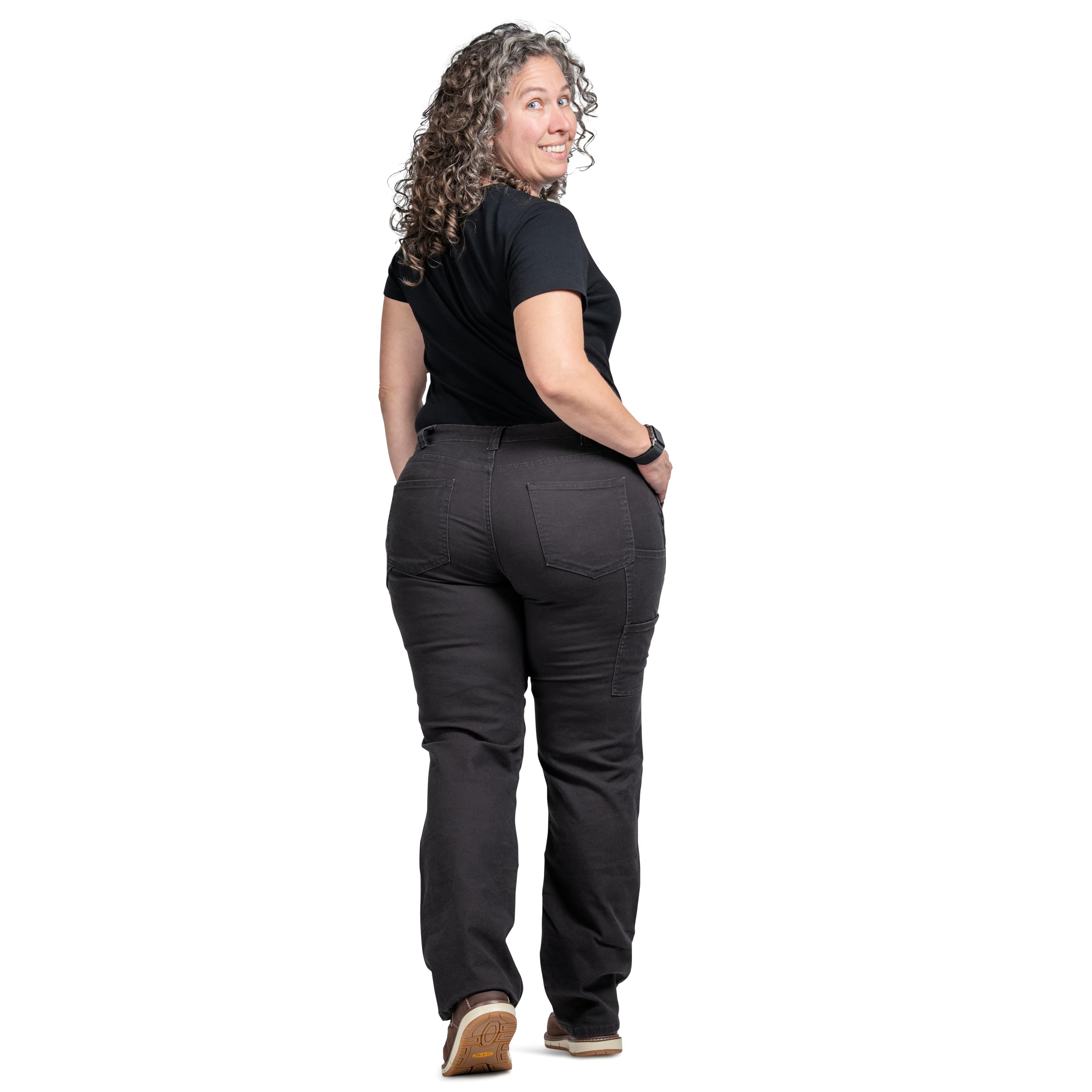Dovetail Workwear Women's Straight Fit Pants with 8 Pockets & Tool Loop - Durable Work Pants for Construction, Landscaping & Outdoor Jobs