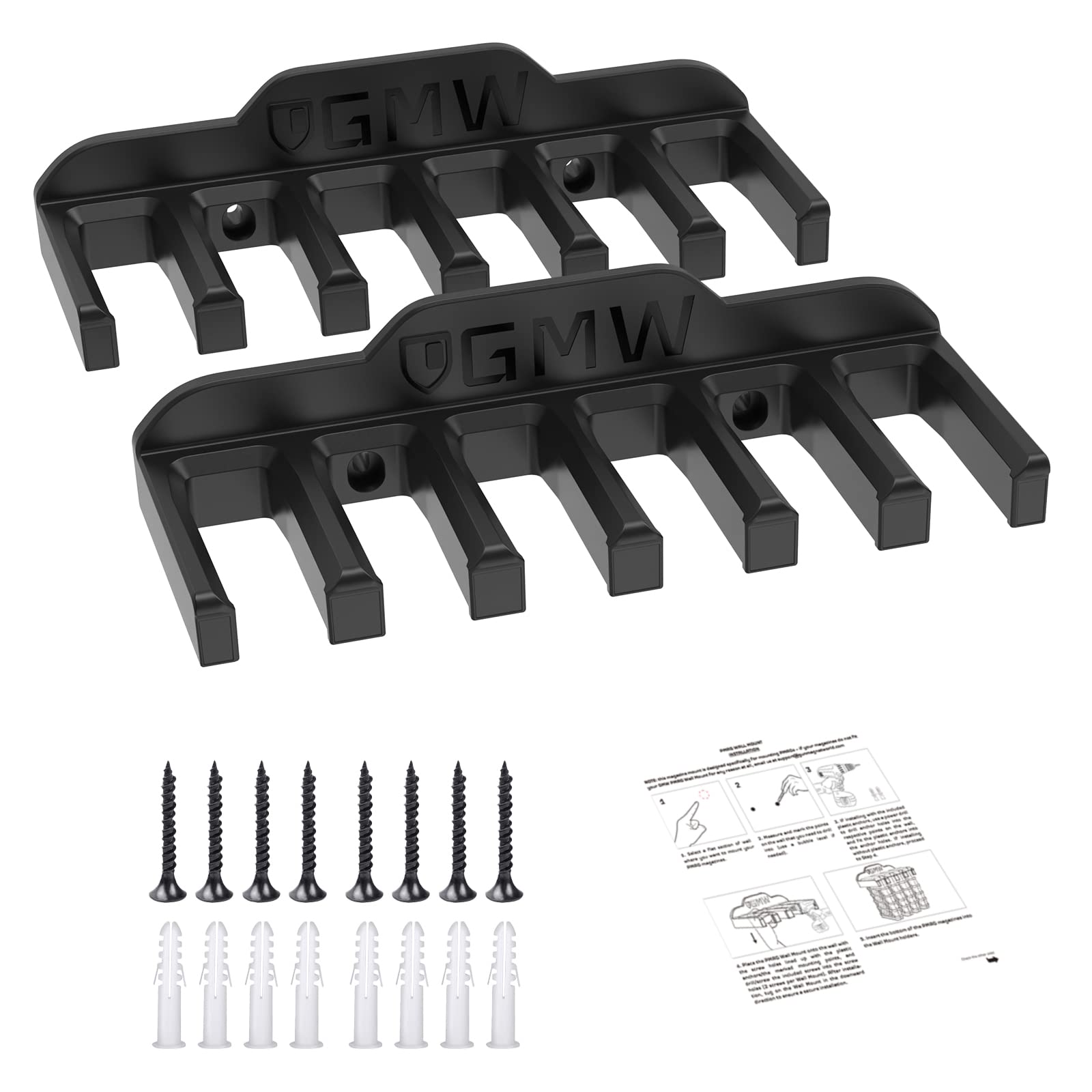 GMW PMAG Magazine Holder - AR Magnetic Mag Holder & Wall Mount for Gun Safe - Secure AR Mag Storage & Accessories for Home Defense & Range Training