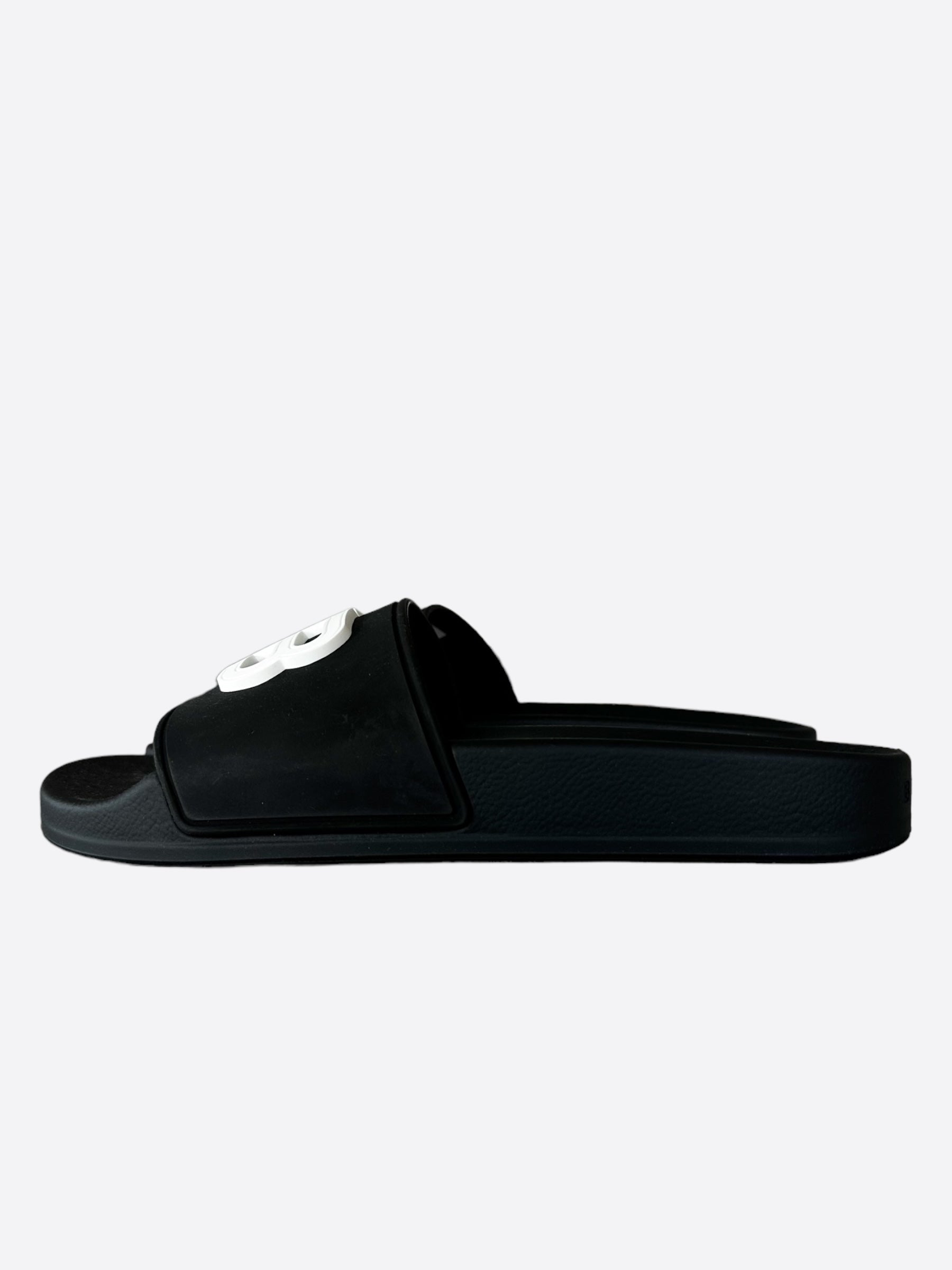 Balenciaga Black & White BB Women's Slides | Comfortable Luxury Sandals for Women | Perfect for Beach, Pool & Summer Outfits